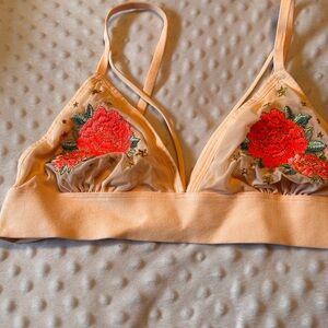 Floral Embroidered Bralette - Peach pink Victoria’s Secret